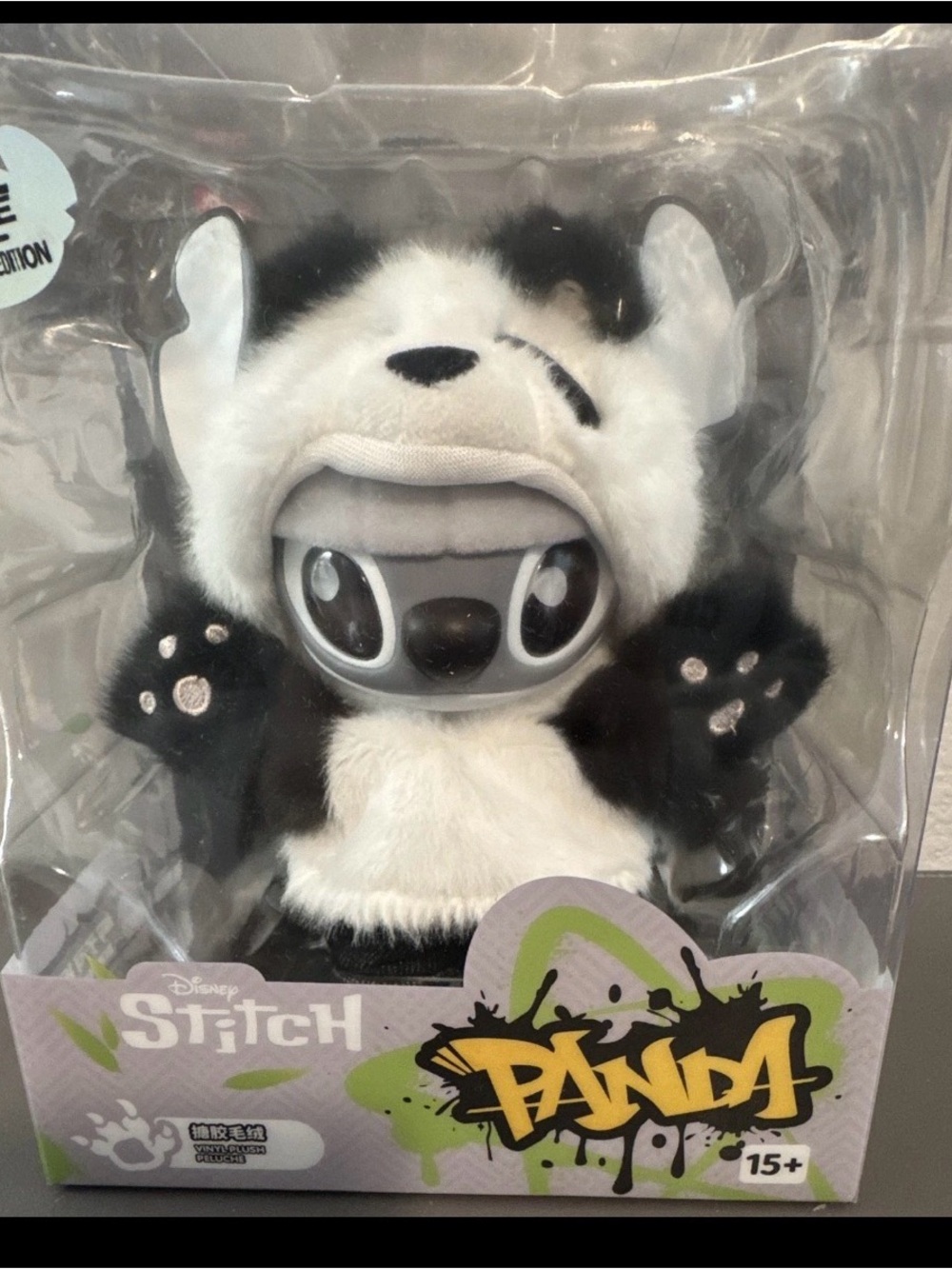 Miniso x Disney Stitch Panda Plush - Black & White Costume